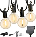 Minetom 158FT Solar String Lights Outdoor with Cable Ties and Hooks, Commercial Waterproof Solar Powered Patio Lights with 75 LED Shatterproof Bulbs, Hanging Light for Outside Backyard Garden Decor
