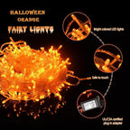 ILLUMINEW Orange String Lights Outdoor Halloween Decorations, 8 Modes 500 Led 174Ft Fairy Thanksgiving Day Lights Plug in for Bedroom Tree Outsides Decor (Orange, 500Led)