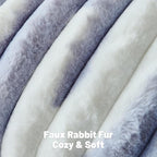 FUTEI Light Purple Decorative Throw Pillow Covers 22x22 Inch Set of 2, Soft Tie-Dye Faux Rabbit Fur Striped Texture Cushion Case, Modern Home Decor for Couch Bed Living Room