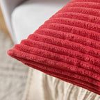 MIULEE Winter Pack of 2 Corduroy Pillow Covers 12 x 20 Inch Lumbar Christmas Throw Pillow Covers Red Pillowcases for Sofa Bedroom Couch