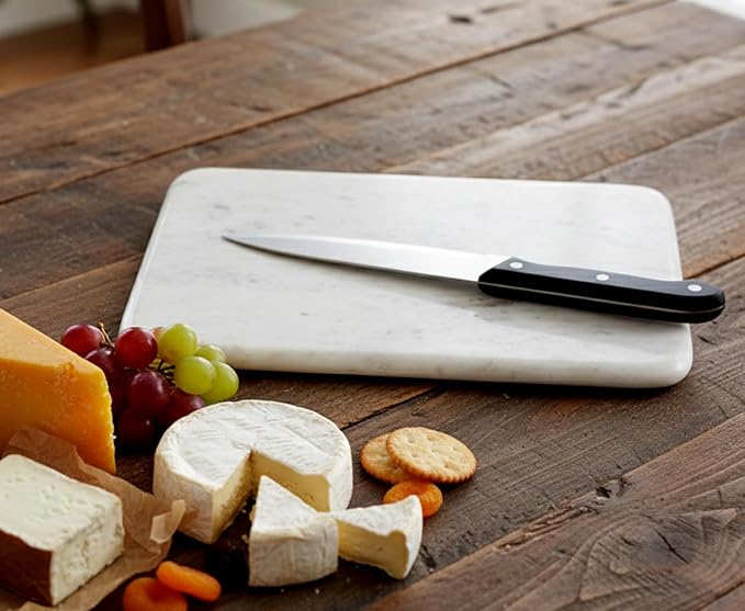 Marble Cutting Board Cheese Platter Multi-purpose Serving Platter (White) 9"x 12"