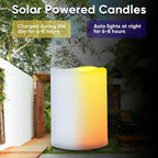 Homemory 4"x6" Large Solar Candles Outdoor Waterproof, Dusk to Dawn, Solar Powered Flameless Candles for Outdoor, Lanterns, Set of 2
