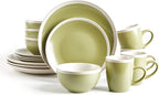 Rock Ridge Speckled Stoneware Dinnerware Set (16pc Set, Beryl and Ivory)