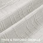 decorUhome Light Grey Chenille Throw Pillow Covers 22x22 Set of 2 Thick Textured Slubby Couch Pillow Covers Farmhouse Accent Modern Neutral Decorative Pillow Cases for Bed Sofa Living Room
