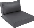 AAAAAcessories Outdoor Deep Seat Cushions, Waterproof, Fade-Resistant Patio Furniture Replacement Cushions, 23.5" x 25.5" x 5" + 23.5" x 13.5", Dark Gray