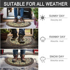 CHICHIC Entrance Door Mat Large 24 x 36 Inch Entry Way Doormat Front Door Rugs Outdoors Heavy Duty Welcome Mat Non Slip Rubber Back Low Profile for Garage, Patio, High Traffic Area, Semicircle