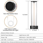 Cordless Portable LED Table Lamp, Modern Nightstand Lights with Filament Magnetic, Three-Level Dimmable Lamp for Gaming, Home Office, Bedroom, Living Room, Kitchen, Bar, Restaurant (Black)