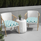 idee-home Outdoor Chair Cushions Set of 2, Thick 17" x 17" x 3" Outdoor Seat Cushions Patio Furniture Waterproof with Ties, Dining Pads