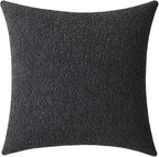 Jeneoo Graphite Grey Decorative Square Thick Accent Throw Pillow Covers Fine Textured Boucle Couch Cushion Cases for Sofa Decor, Set of 1, 24 x 24 Inch