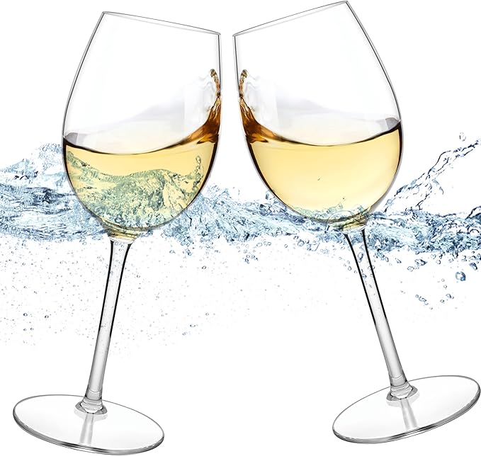 MICHLEY Floating Wine Glasses for Pool 17.5 OZ Unbreakable Tritan Plastic Red Wine Glasses with Stem Ideal for Beach Bar Camping Dishwasher Safe, Set of 2