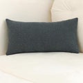 Jeneoo Grey Blue Decorative Long Lumbar Thick Throw Pillow Covers Fine Textured Boucle Couch Cushion Case for Sofa Decor, Set of 1, 14 x 36 Inch
