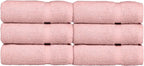 Luxury Hotel & Spa Quality, Quick Dry 100% Turkish Cotton 700 GSM, Eco Friendly Towel, for Bathroom, Gymand Kitchen Dobby Border Soft Hand Towel Set 16 X 30, Pink, Hand Towels - Set of 6