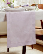 Solino Home Linen Lilac Table Runner 90 Inches Long - 100% Pure Linen Hemstitch 14 x 90 Inch Table Runner for Dining, Fall, Autumn, Thanksgiving, Christmas - Classic Hemstitch