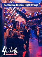 Battery Operated Independence Day String Lights - 8ft 20 LED 4th of July Decoration Patriotic Mini Lights with Timer, Waterproof for Indoor Outdoor Bedroom Wedding Party Holiday（Red White Blue）