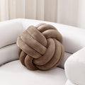 Sioloc Soft Knot Ball Pillows,Round Throw Pillow Cushion Home Decoration Plush Pillow,Throw Knotted Pillow Handmade Round Plush Pillow（10.6inches,Brown）