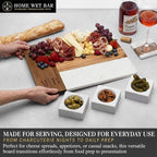 HomeWetBar Personalized Charcuterie Board Gift Set | Custom 15.75" x 11.75" White Marble & Acacia Wood Cheese Board with Serving Bowls | Perfect Housewarming + Wedding + Couples Gift Idea