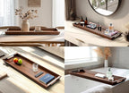 Large Acacia Wood Serving Tray with Metal Handles - 36" Long Charcuterie Board for Cheese, Meat & Appetizers - Perfect for Kitchen Use, Entertaining, BBQ Gatherings & Home Decor Display
