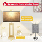 Bedroom Table Lamps Set of 2 - Black Gold Touch Bedside Lamps with USB C+A, 3 Way Dimmable Gold Lamp for Nightstand, Modern Night Stands Lamps for Living Room