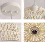 Hand-Woven Rattan Wicker Boho Pendant Light,Minimalist Transitional LED Pendant Hanging Light Fixture for Kitchen Island Dining Room Restaurant Craft Room,Bulb Included W11.81 UL Listed
