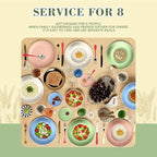 Wrova Wheat Straw Dinnerware Set of 32, Unbreakable Dinner Plates and Bowls Sets Service for 8, Microwave & Dishwasher Safe Dishes Set for Kitchen and Dining.Nordic Series