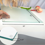 Glass Cutting Board 16"x12": Tempered Glass Kitchen Counter Protector - Durable- Scratch-Resistant, Heat-Proof - Design 6 - Woven Textured Design