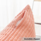 Home Brilliant Pink Lumbar Pillow 12x20 Pillow Covers Striped Corduroy Throw Pillows for Sofa Chair Office Living Room Bedroom, 12 x 20 inch, Coral