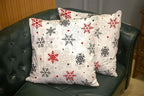 CAPSCEOLL 2PCS Red and White Bedroom Pillow Covers 20X20Inch Snowflake Abstract Big Ice Blizzard Celebration Christmas Gray Snow Sparkles Star Couch Pillow Covers for Bedroom Sofa Living Room