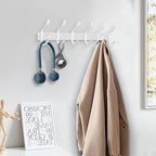 White Wall Hooks Heavy Duty, 23 Inch Coat Hooks Wall Mount with 8 Hooks,2 Packs Wall Hooks Hangers for Entryway, Bathroom - for Hanging Backpack, Bag, Coat, Purse, Hat, Towel, Clothes
