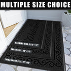 Yimobra Welcome Front Door Mat, Heavy Duty Easy Clean Doormat Indoor Outdoor, Waterproof Quick Dry Floor Mat for Home, Garage, Hign Traffic Areas, Non Slip, Low Profile, 29.5X17 Inches, Black