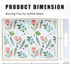 Rectangle Serving Tray with Handles, Coffee Table Tray for Ottoman, Organizer Vanity Tray for Living Room, Outdoor Tray for Patio Entertaining, Serving Breakfast Kitchen Platter LEE3040WH