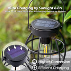 LeiDrail Solar Lantern Outdoor Hanging Waterproof Lights, Metal LED Lanterns Sun Powered Landscape Decor for Table Garden Yard Patio Pathway Porch 4 Pack
