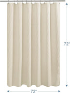 AmazerBath Waffle Shower Curtain, Heavy Duty Fabric Shower Curtain with Waffle Weave Hotel Quality Bathroom Curtains, 72 x 72 Inches (Cream Yellow)