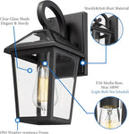 Outdoor Light Fixtures Wall Mount, Waterproof Exterior Wall Lanterns with Glass, Outside Wall Sconces, Front Porch Lights for House Garage Doorway Patio (Small, 1Pack)