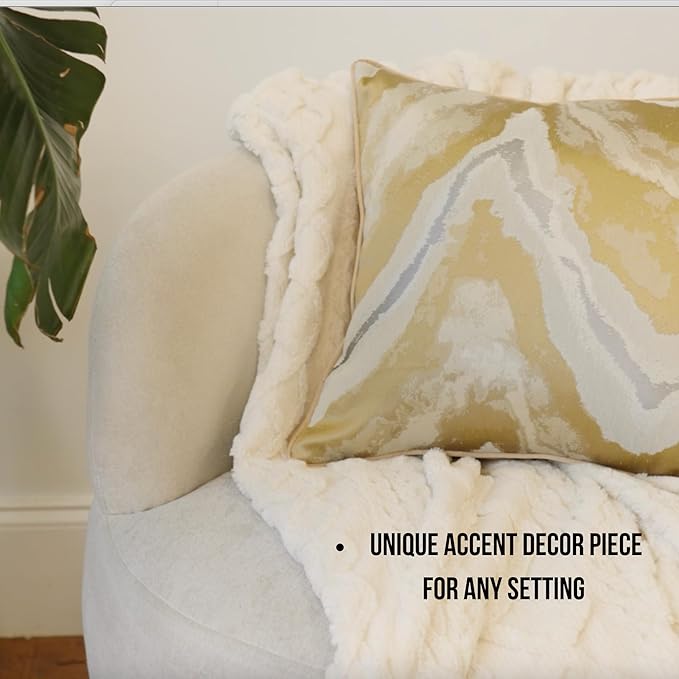 NKB Supplies Throw Pillows with Inserts Included,18"x18" Pillows, Set of 2, Marble Pillow Covers, Decorative Pillows for Bed, Couch, Sofa