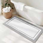 GRANNY SAYS Microfiber Bathroom Rugs Non Slip Washable, Water Absorbent Bathroom Mats for Tub Non Slip, Soft Bath Mats for Bath Floor & Shower, Long Bath Rug, 24" x 48", Grey Rug