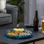 Plasticpro 6 Sectional Round Plastic Serving Tray/Platter (4, Blue)