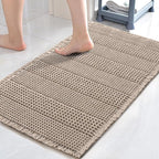 H.VERSAILTEX Upgraded Waffle Bath Mat Super Absorbent Non Slip Bath Rug 17" x 24", Irish Cream