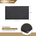 Yimobra Front Door Mat Outdoor Indoor Entrance, 100% Waterproof All-Season All Weather Doormat, Welcome Matt Outside Entry, Non Slip, Low Profile, Heavy Duty Patio Porch Floor Mat,29.5 x 17, Grey