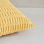 Fancy Homi 1 Pack Boho Yellow Spring Decorative Throw Pillow Covers 22x22 Inch for Couch Bed Sofa, Rustic Modern Farmhouse Home Decor, Soft Plush Corduroy Cute Square Cushion Case 55x55 cm