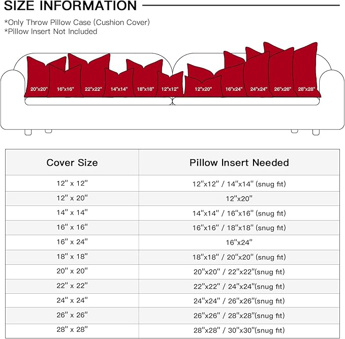 OTOSTAR Set of 2 Xmas Soft Plush Short Wool Velvet Decorative Throw Pillow Covers Square Luxury Style Cushion Case Pillow Shell for Sofa Bedroom Christmas Tree Red, 28x28 Inch