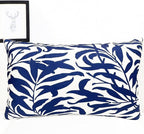 Decorative Throw Pillow Covers Set of 2 Blue Pillow Covers 12x20 inch Short Plush Couch Throw Pillow Cases Floral Throw Pillows,Farmhouse Outdoor Pillow Covers for Sofa Bed Living Room Car