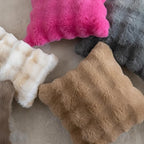 MANDIOO Pack of 2 Thick Plush Wool Decorative Throw Pillow Covers Super Soft Wave Bubble Fur Velvet Cushion Covers Pillow Shams for Couch Bed Living Room 16x16 Inch Camel