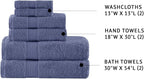 Madison Park Organic 100% Cotton Bathroom Towel Set, Hotel & Spa Quality Highly Absorbent, Quick Dry, Include for Shower, Handwash & Facial Washcloth, Multi-Sizes, Navy