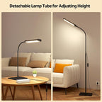LED Floor Lamp, Reading Lamps Adjustable Stepless Colors & Brightness Gooseneck Standing Lamp, Nail Tech Lamp, Lash Light for Eyelash