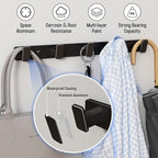 Black Coat Rack Wall Hooks for Hanging Heavy Duty Door Hooks with 5 Hooks Key Holder for Wall Hat Rack for Entrance Coat Hook