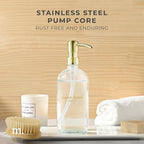 MaisoNovo Soap Dispenser 1-Piece Set | 16.9oz Clear Bottles with Gold Stainless Steel Pump
