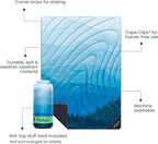 Rumpl Original Puffy Blanket - Warm, Water-Resistant Camping Blanket with 100% Recycled Synthetic Insulation, 52"x75", Original Puffy V2, Blue Ridge Fade