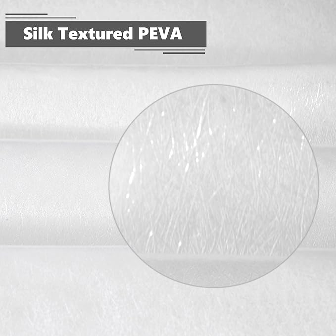 Waterproof Shower Curtain for Window Inside Shower, 36 x 48 Inches Short Plastic Bathroom Window Curtain Heavy Duty Vinyl with Hooks, Silky Frost, 36x48