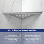 8'' Corner Shower Shelf 2 Pack, 304 Stainless Steel Grout in Shelves for Tiled Wall, Recessed Bathroom Shelf Rack, No Drilling Needed (8'', Silver)