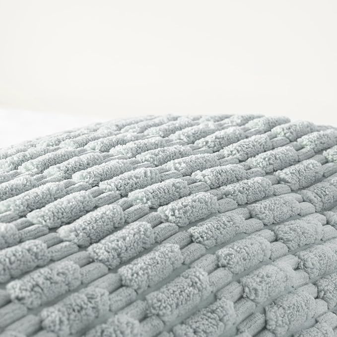 Fancy Homi Grey Blue Long Body Lumbar Lumbar Decorative Throw Pillow Covers 20x54 Inch for Bed Couch Bedroom Bench, Soft Corduroy Rectangle Solid Pillow Case, Rustic Farmhouse Boho Room Decor